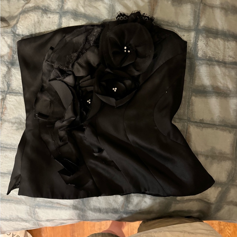 WHBM Rosette Strapless Bustier Top - Size 0